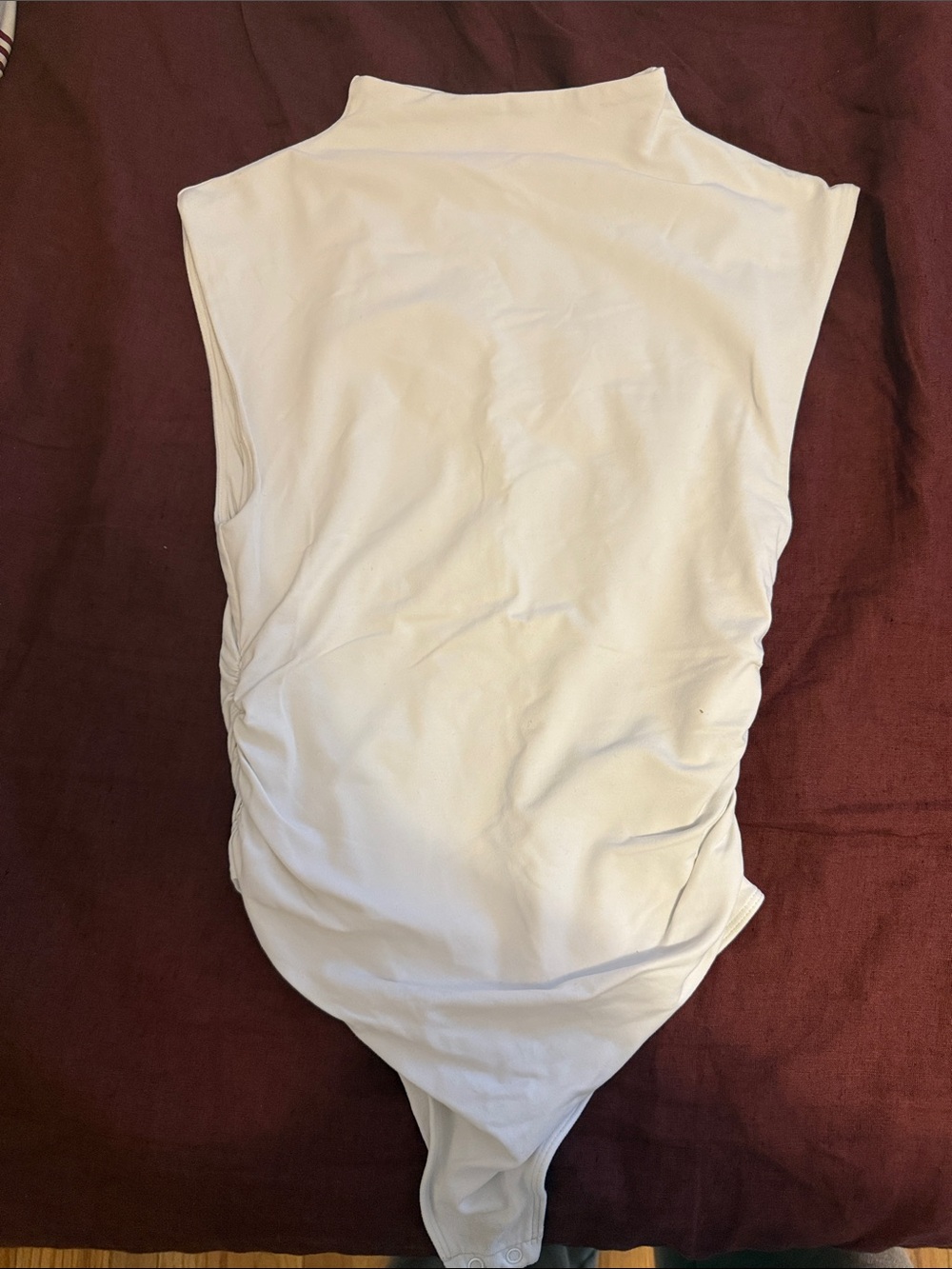 Aritzia White Sleeveless Mock Neck Bodysuit